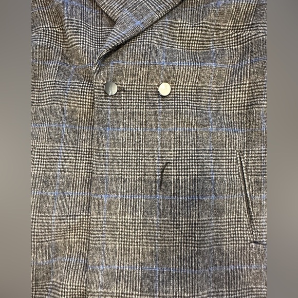 A NEW DAY GRAY BLUE PLAID SIZE M WOMENS MIDSIZED COAT WITH REMOVABLE SLEEVE MUFF - Picture 15 of 16